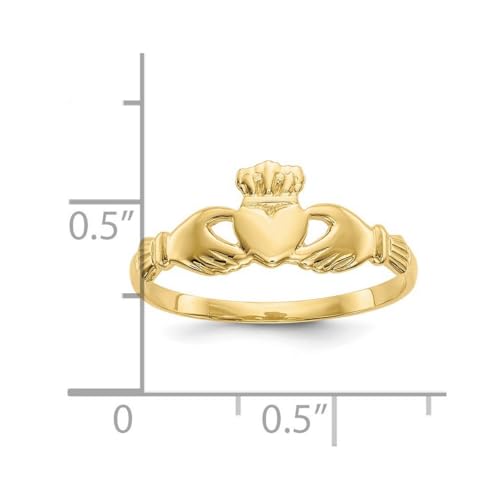 10k Gold Irish Claddagh Celtic Trinity Knot Ring Size 7.00 Jewelry for Women