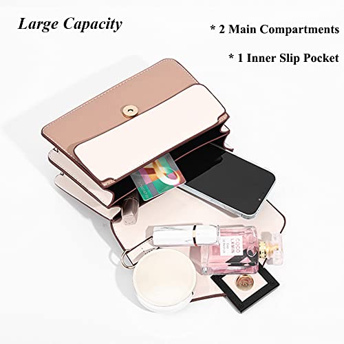 RTGGSEL Elegant Crossbody Shoulder Evening Bag for Women PU Leather Top Handle Messenger Bag Chain Strap Small Square Satchel Purse (Apricot)