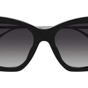 Alexander McQueen Square Cat Eye Sunglasses AM0375S 001 Black/Silver 53mm