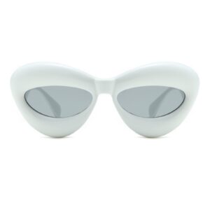 Long Keeper Sexy Lip Sunglasses - Unique Women Thick Frame Cat Eye Candy Color Punk Sun Glasses UV400 (White)