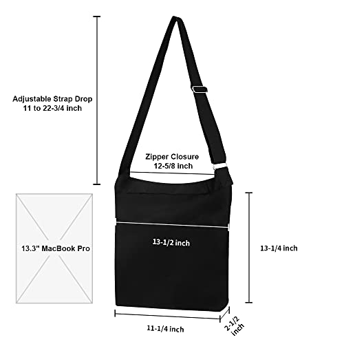 Muka Custom Embroidered Hobo Bag, Black Canvas Shoulder Bag Crossbody Bag with Logo Text