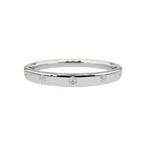 CTIEIP 0.05 Cttw Real Natural Diamond Wedding Band for Women in Sterling Silver Diamond Accent Band Jewelry Gift for Her(G-H Color, I2-I3 Clarity)