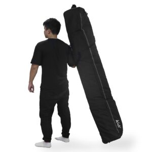 WOLT Rolling Ski Bag - Padded Snowboard Bag Carrier with Wheels for Air Travel, fit to Double Pairs of Skis up to 175 cm