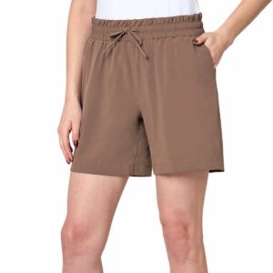 mondetta women's moisture wicking woven short with pockets (as1, alpha, xx_l, regular, regular, mocha mousse, xx-large)