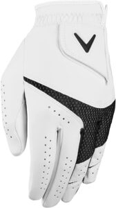 callaway golf women's weather spann premium synthetic golf glove (white, 2-pack, large, new model , standard, worn on left hand)