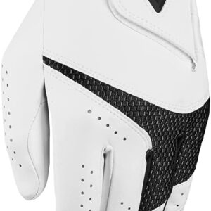 Callaway Golf Women's Weather Spann Premium Synthetic Golf Glove (White, 2-Pack, Large, New Model , Standard, Worn on Left Hand)