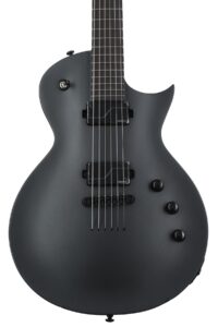 esp ltd ec-1000 baritone electric guitar - charcoal metallic satin