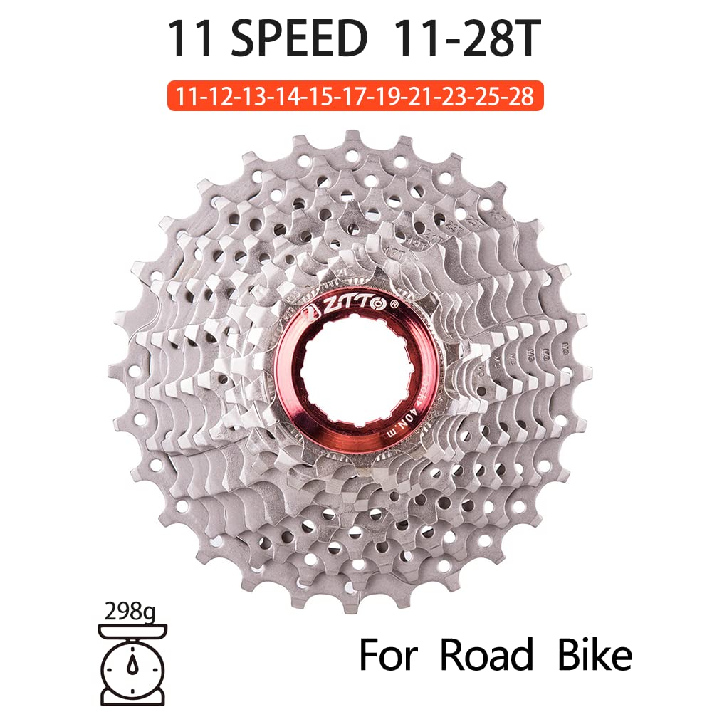 ZTTO Road Bike Cassette 11 Speed Mountain Bike Freewheel 11S 11-25T/28T/30T/34T Bicycle Sprocket (11S 11-25T)