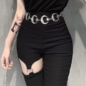 Chain Belt for Women Metal Western Waist Belts Moon Star Metal Boho Decorated Skinny Waist Chain Belt Sun Pendant Belly Body Chains Jewelry-Silver