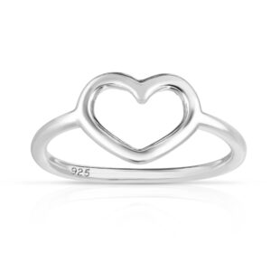 savlano 925 sterling silver heart stackable ring band for women - made in italy comes with a gift box (7)