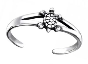 sae99 .925 sterling-silver toe ring (adjustable) (turtle)