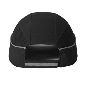 Safety Baseball Bump Cap Lightweight Safety Hard Hat Head Protection Cap Breathable Hat Head Protection Cap(M18109H Black Micro Brim)