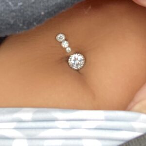 MODRSA Belly Button Ring Belly Rings for Women Belly Button Rings Surgical Steel Clicker Belly Piercing Jewelry Silver