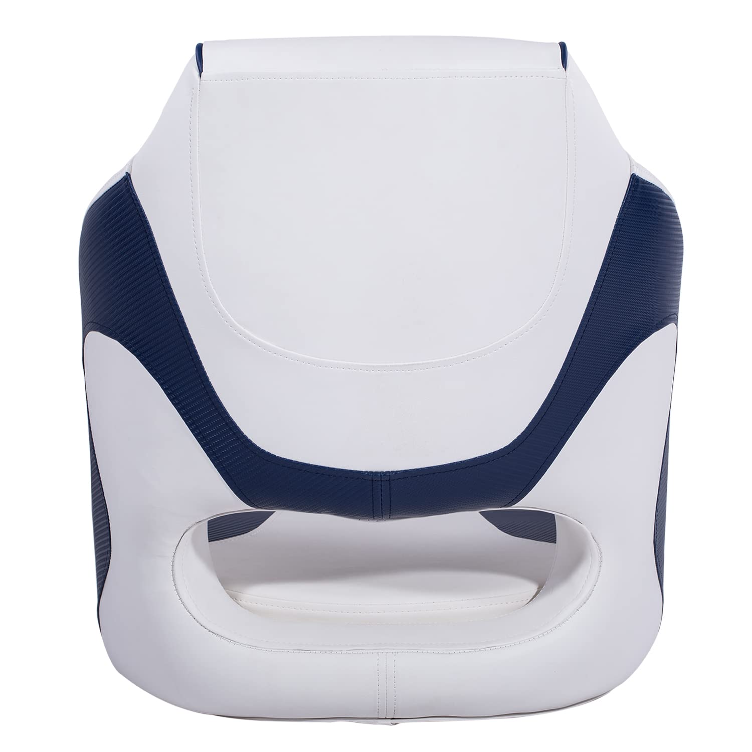 NESHULT Premium Captain Bucket Seat Boat Seat Sports Flip Up Boat Seat with Boat Seat Cover,White/Navy Blue