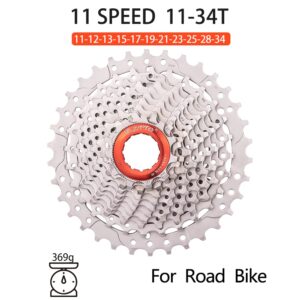 ZTTO Road Bike Cassette 11 Speed Mountain Bike Freewheel 11S 11-25T/28T/30T/34T Bicycle Sprocket (11S 11-25T)