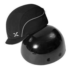 Safety Baseball Bump Cap Lightweight Safety Hard Hat Head Protection Cap Breathable Hat Head Protection Cap(M18109H Black Micro Brim)