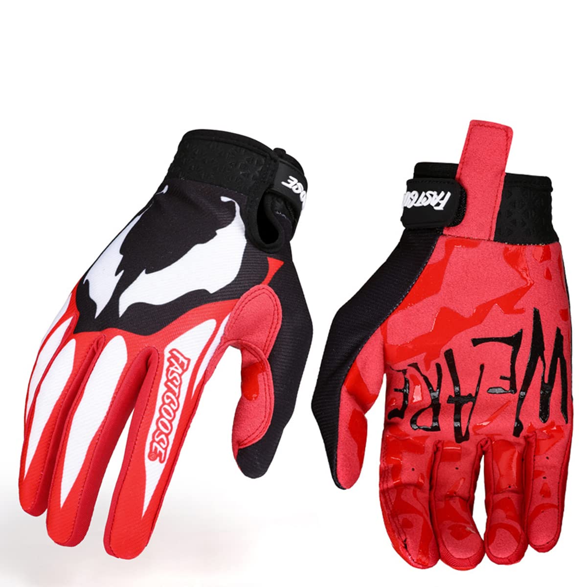 EXCEREY Red Cycling Gloves Mountain Bike Gloves for Outdoor Sports, Driving, Climbing for Men & Women (Red, M)