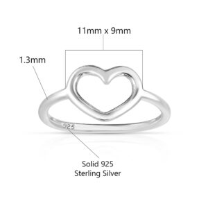 Savlano 925 Sterling Silver Heart Stackable Ring Band for Women - Made in Italy Comes With a Gift Box (7)