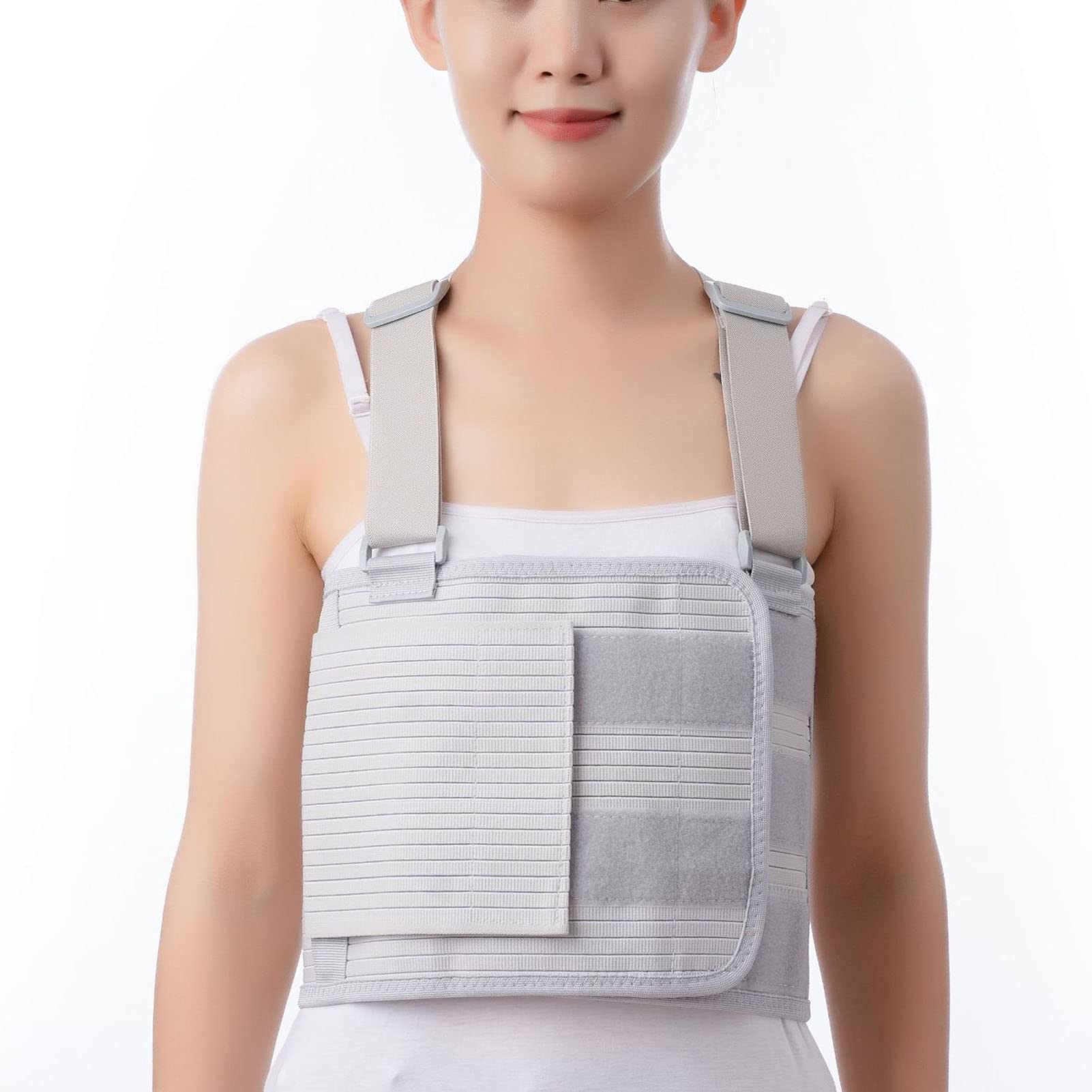 Rib Corset Reducing Support Chest and Sternum , Breathable Broken Back Suspenders Elastic Double Support Belt for Broken Chest Intercostal Support Elastic Sternum Belt