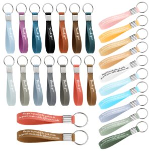 Fumete 100 Pcs Thank You Keychain Gift Appreciation Silicone Keyring Employee(Classic Color)