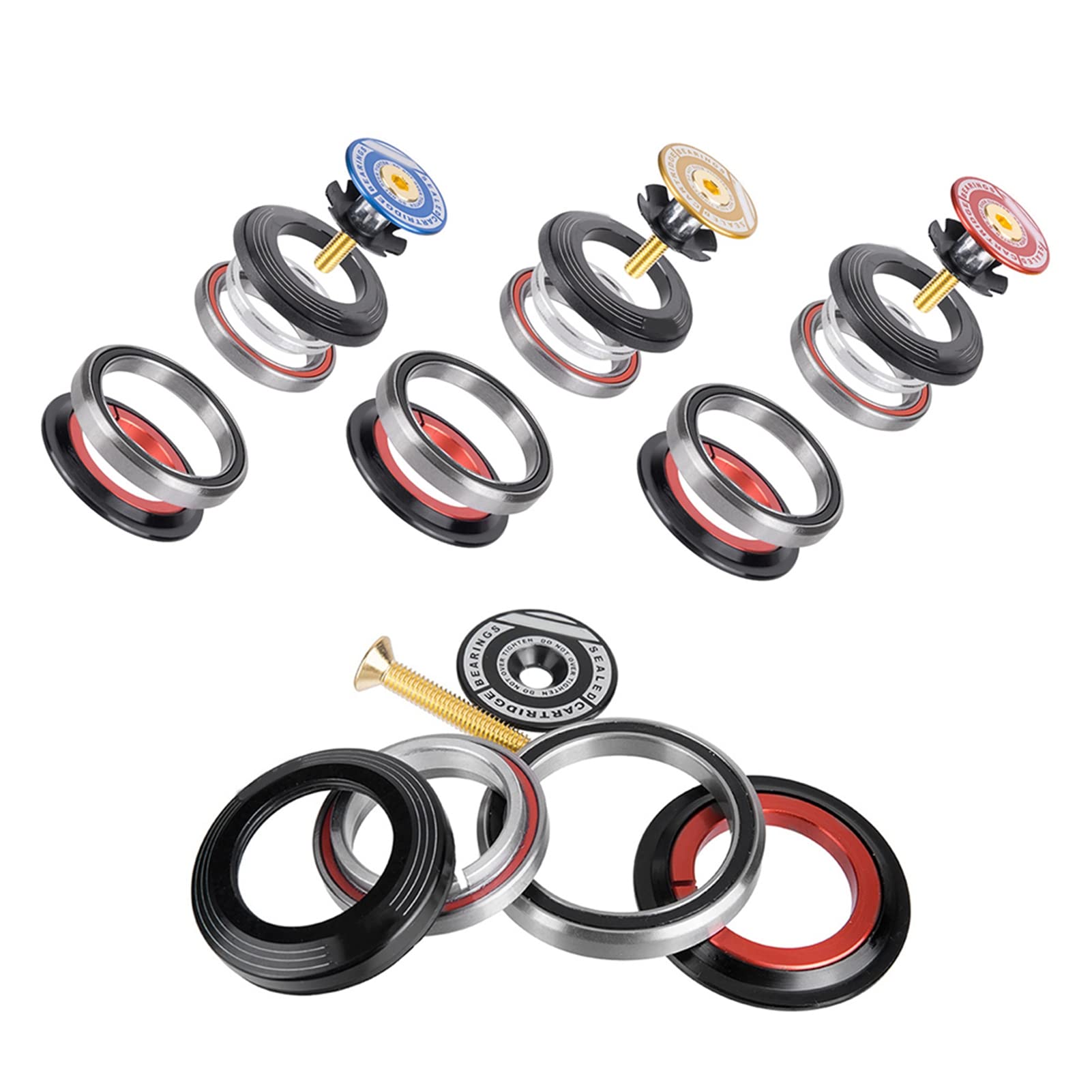 Socobeta Headsets 42 52mm Aluminium Alloy Road Headset Bearing Suitable for Standard Straight and Tapered Mountain Forks