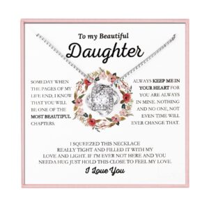 to my daughter necklace love knot daughter necklace form mom dad to my beautiful daughter birthday graduation christmas jewelry gifts form mom dad (to my daughter)