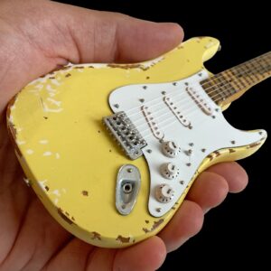 AXE HEAVEN Yngwie Malmsteen Mini Fender™ Strat™ Heavily Worn Olympic White Finish Guitar Model Replica