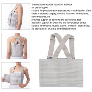 Rib Corset Reducing Support Chest and Sternum , Breathable Broken Back Suspenders Elastic Double Support Belt for Broken Chest Intercostal Support Elastic Sternum Belt