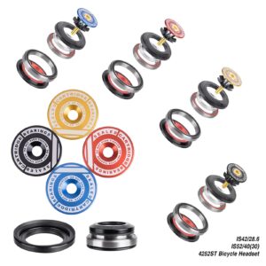 Socobeta Headsets 42 52mm Aluminium Alloy Road Headset Bearing Suitable for Standard Straight and Tapered Mountain Forks