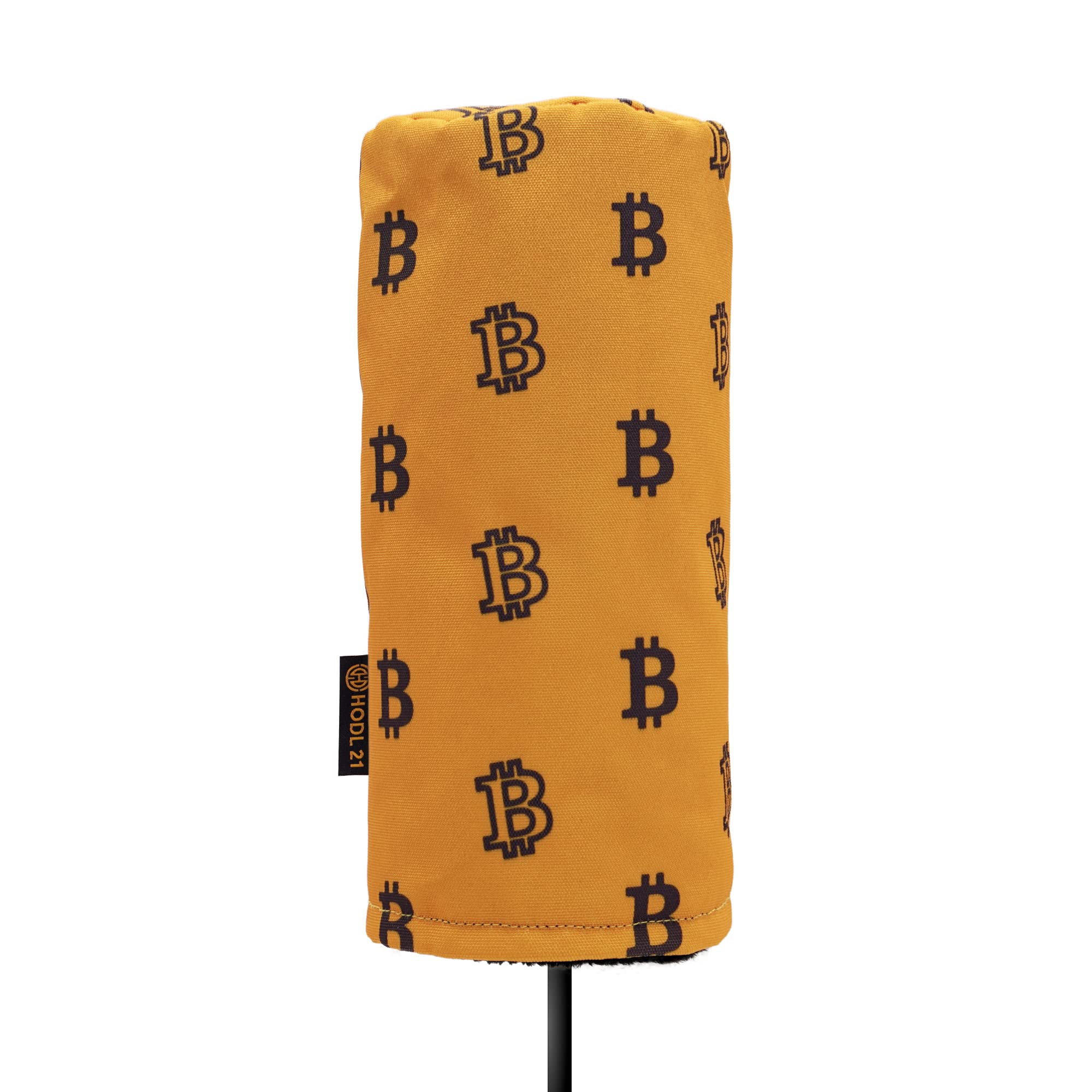 HODL 21 Bitcoin Golf Club Driver Headcover | Premium Barrel Style Headcovers | Fits Most Drivers | Grey, White & Orange