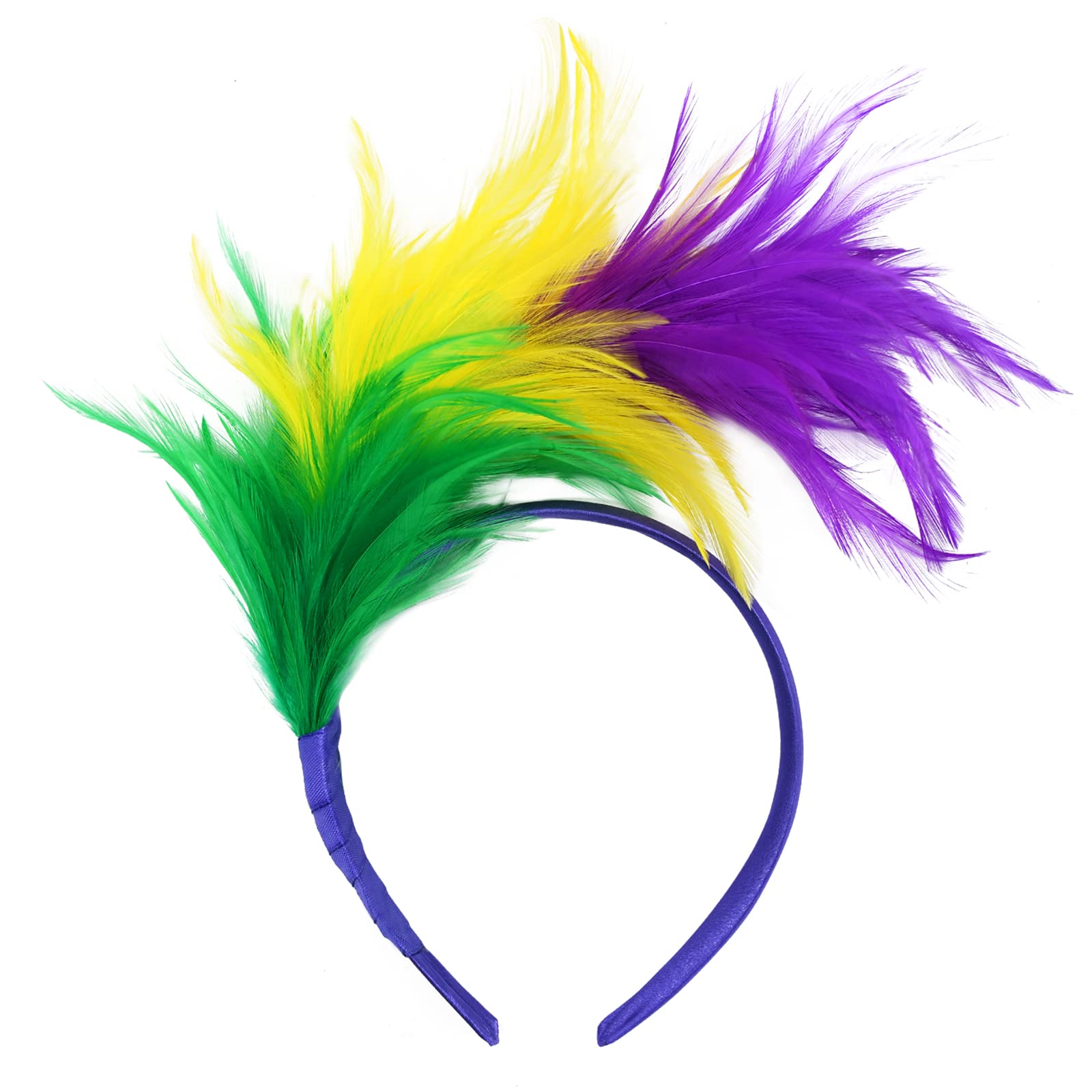 Mardi Gras Women's Headpiece Headbands - 20s 50s Feather Hat Tea Party Cocktail Head Wear Hair Accessories for Women Girls