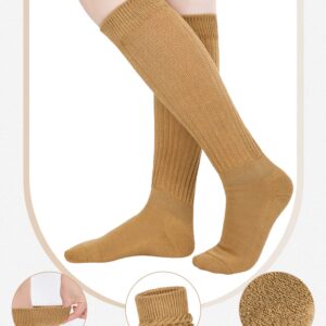 Bencailor 6 Pairs 80s 90s Women Slouch Socks Soft Knee Long Scrunch Socks Cotton Knit Stacked Socks Boot Socks for Women Men(Dark Colors,5-9)