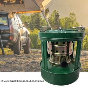 8 Wicks Kerosene Diesel Camping Stove, Fuel Efficient Heat Resistance cooking utensil Kerosene Stove, Corrosion-resistant Reusable Lightweight Camp Stove for Outdoor Army Green