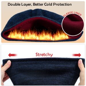 Lvaiz Mens Winter Beanie Hat Warm Fleece Lined Skull Cap for Men Reversible Women Windproof Watch Hat Knit Warm Unisex Beanie Blue