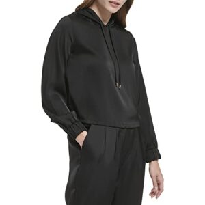 Calvin Klein womens SPORTSWEAR HOODIE,BLACK,MEDIUM