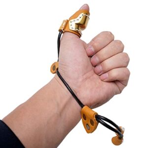 PMZ Archery Cowhide Finger Guard Protector Thumb Ring for Traditional Bow Recurve Bow