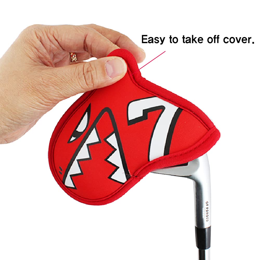 AIMSHARK Palette Golf Iron Covers / 9pcs Set/Golf Head Covers/Golf Club Covers (Bright-Yellow)