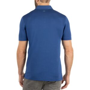 TravisMathew Mens Late Checkout Chest Stripe Golf Polo - Estate Blue L