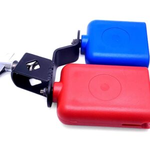 TUOREN Jam Block Musical Percussion Instrument Plastic Latin Drum Instrument Dual Mounted Bell (Red-Blue)