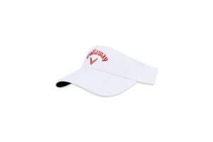 callaway unisex adult high crown visor, white/fire