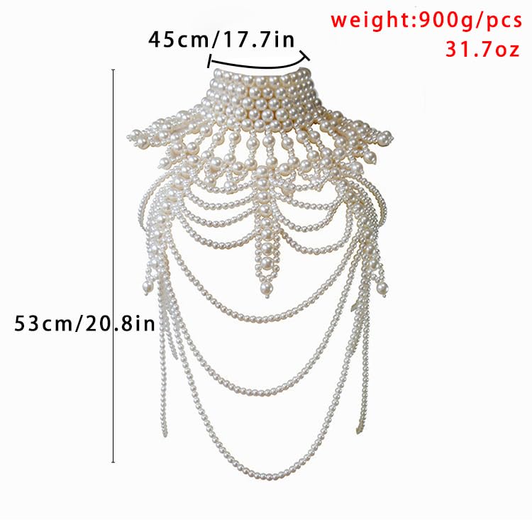 YWCUTE Necklace sexy braid fringe pearl bra sweater chain French fashion multi-layer pearl body chain