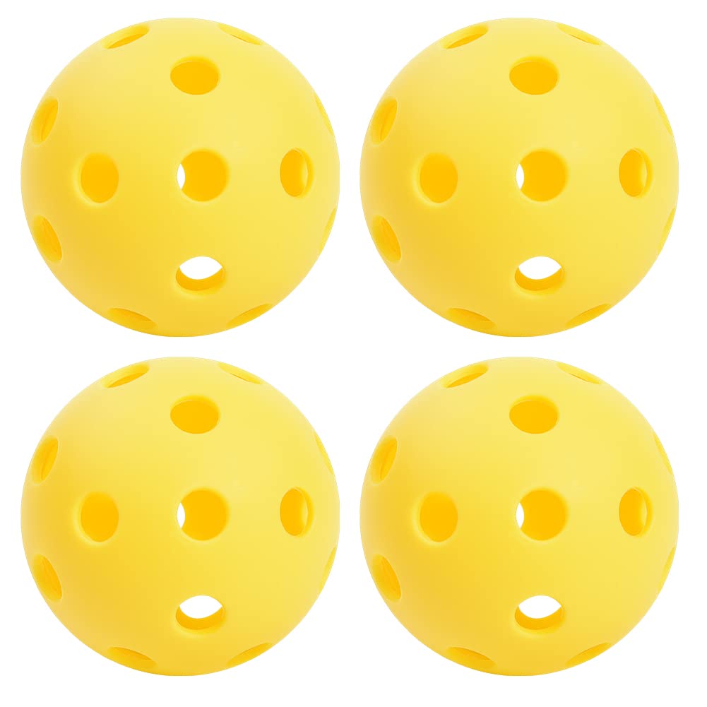 imgokaha Sports Indoor Pickleballs 26-Hole Pickle Balls 4 Pack Yellow