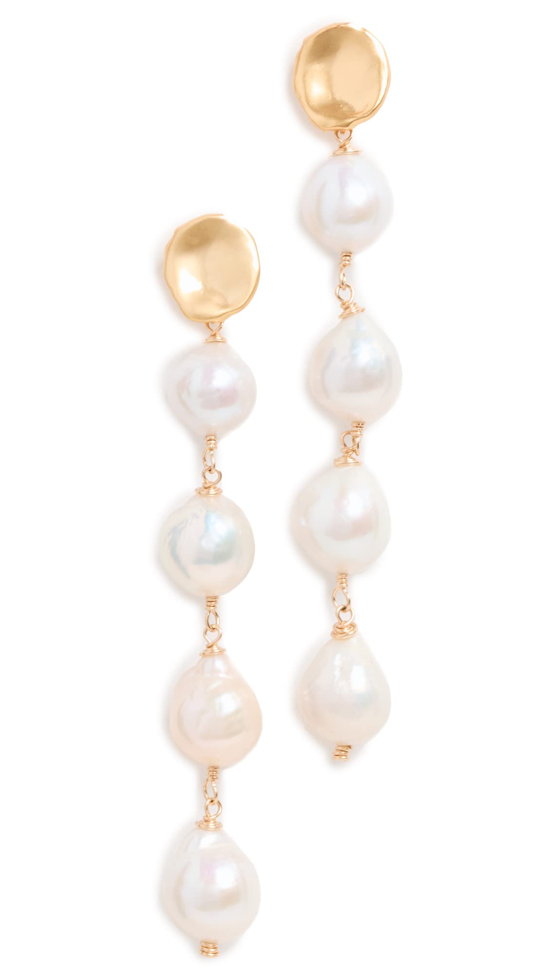 Brinker & Eliza Women's Gigi Earrings, Pearl, Off White, One Size