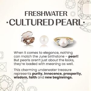 Freshwater Cultured Pearl Pendant with Heart-Shaped Bale in 14K White Gold (7mm Freshwater Cultured Pearl)