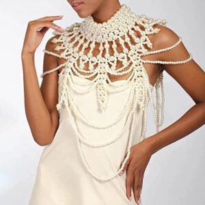 YWCUTE Necklace sexy braid fringe pearl bra sweater chain French fashion multi-layer pearl body chain