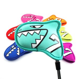 AIMSHARK Palette Golf Iron Covers / 9pcs Set/Golf Head Covers/Golf Club Covers (Bright-Orange)