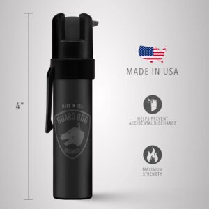 GUARD DOG SECURITY Police Edition Pepper Spray with clip - Maximum Strength MC 1.44 - Pepper Spray Range up to 16 foot - Made in USA (Black)