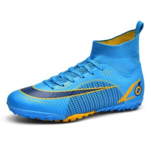 maylrvjv men’s soccer cleats shoes high-top football boots lightweight outdoor indoor competition training sports shoes