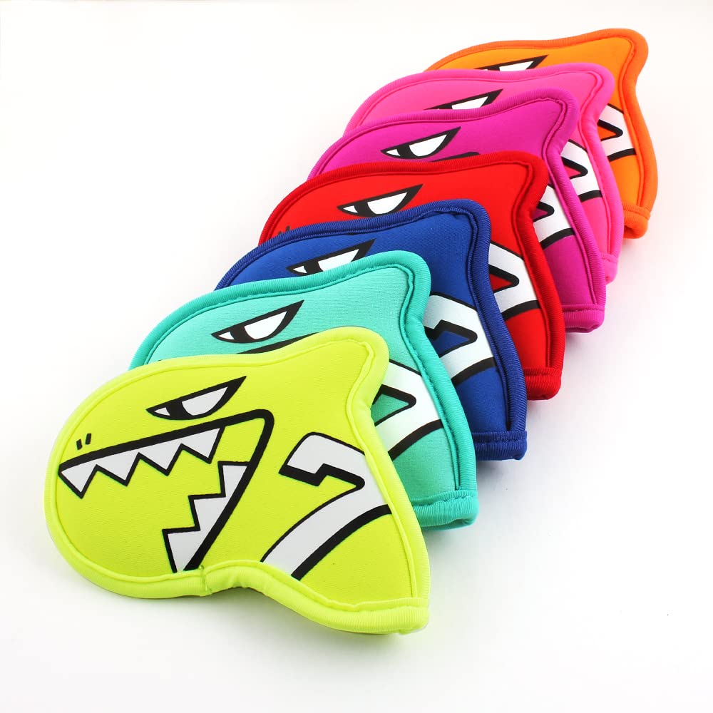 AIMSHARK Palette Golf Iron Covers / 9pcs Set/Golf Head Covers/Golf Club Covers (Bright-Yellow)