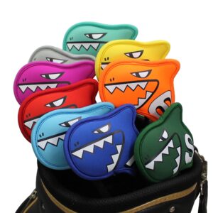 AIMSHARK Palette Golf Iron Covers / 9pcs Set/Golf Head Covers/Golf Club Covers (Bright-Yellow)